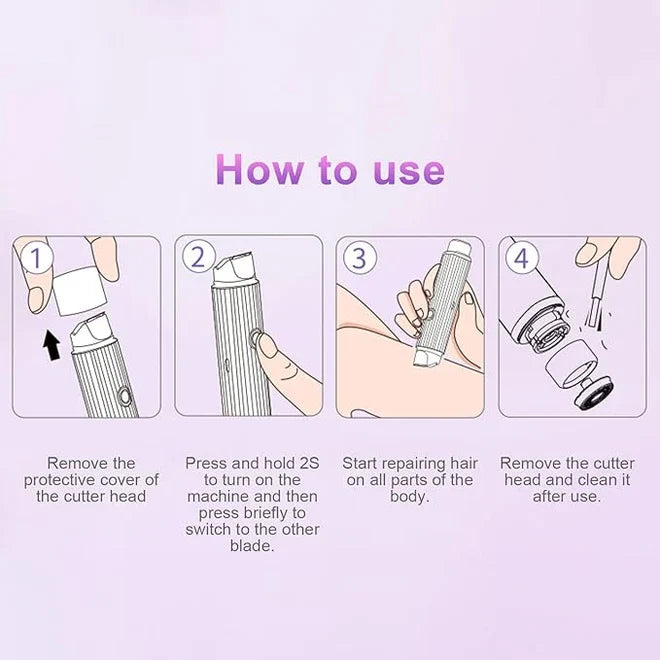 2 in 1 Dual-Head Shaver Waterproof Rechargeable, for Armpit, Legs, Arms